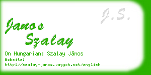janos szalay business card
