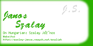 janos szalay business card